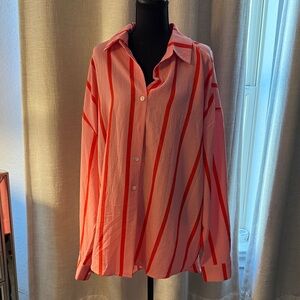 Striped Red and pink oversized shirt women’s